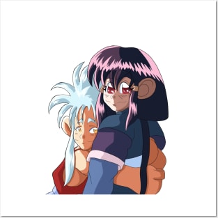 Ryoko hugging Ayeka Posters and Art